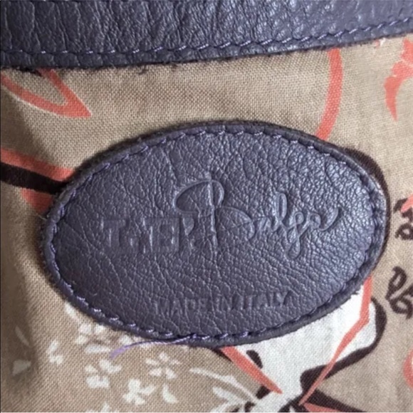 Le Bulga Lavender Ruffle Hobo Leather Shoulder Bag Made In Italy - Picture 11 of 16